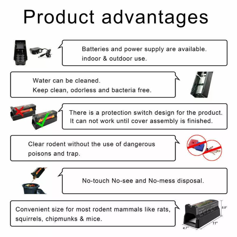 LW 2PK Electronic Mouse Trap Pest Victor Control Rat Killer