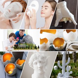 Kigniote Plaster Bandages Set 6 Rolls Plaster Bandages for Crafts 5 cm / 10 cm / 15 cm x 270 cm Plaster Bandage Baby Belly Plaster Bandages Plaster Bandages for Crafts Children White