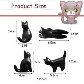 Pack of 4 Small Black Cat Fridge Magnets, Creative Fridge Magnets, Cute Fridge Magnets, Simple Fridge Magnets, Decorative Fridge Magnets