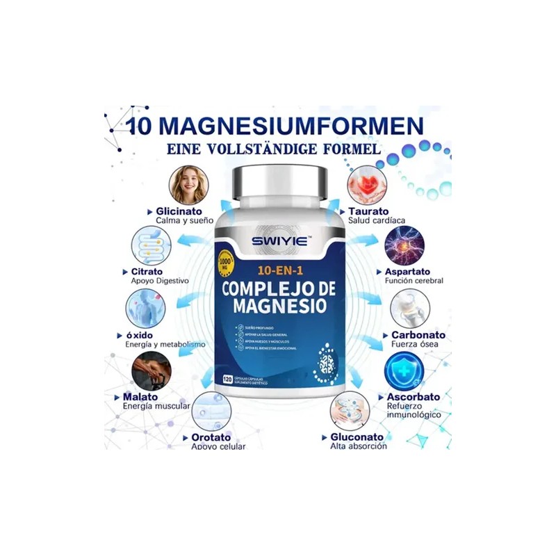 Complejo Magnesio Swiyie 1000mg 120 Cápsulas