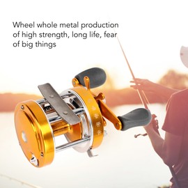 Metal Fishing Reel Soft Grip Powerful All Metal Fishing Lure Reel for Inshore Boat Freshwater Saltwater Fishing Left Hand