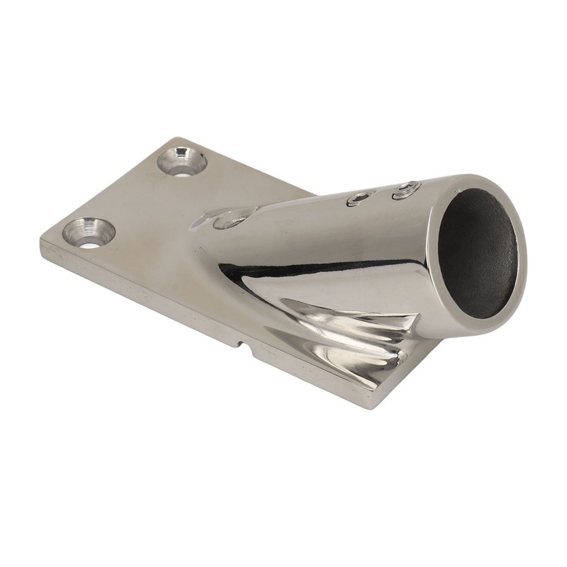 Boat Tube Base Rectangular 316 Stainless Steel Handrail Tube Base