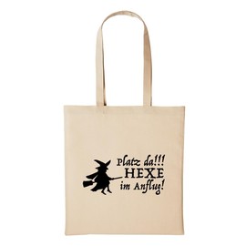 huuraa Jute Bag "Platz da!!! Witch in the Approach!" Gift Idea for Men and Women Cotton Bag for Friends and Family, beige