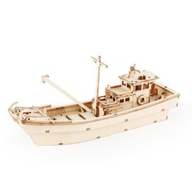 (Hottracks) DIY Wooden Model Assembly Kit Mini Fishing Boat YB004 / (핫트랙스)DIY 나무 모형 조립 키트 미니 어선 YB004