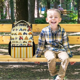 COOPASIA Boys Bookbag, School Backpack, Tractor Backpack for Kids, Toddlers School Bag, 17 Inch Child Schoolbag