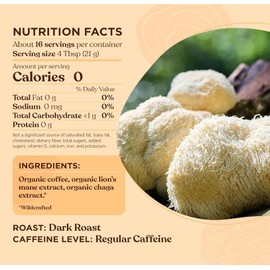 Organic Ground Coffee with Lion's Mane and Chaga Mushrooms – 340g – Focus and Immune Support – Dark Roast
