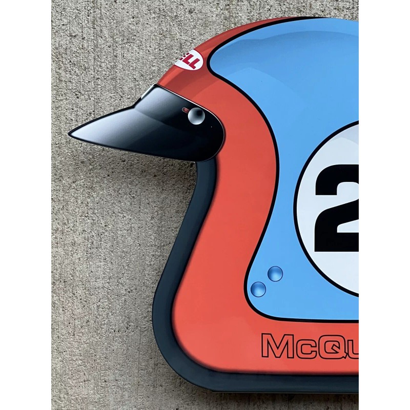 steve mcqueen RACING open face Helmet Style Sign lemans daytona