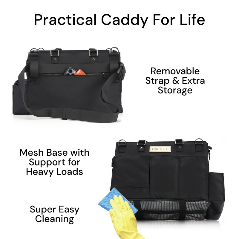 FifthStart Multiuse Cleaning Caddy w/Waist & Shoulder Strap - 9