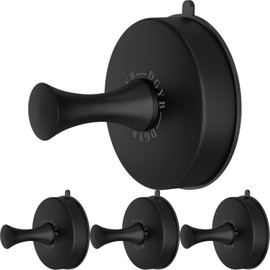 DGYB Suction Cup Hooks for Shower Set of 4 Black Shower Hooks for Loofah Maximum Load 15 Lbs Suction Towel Hooks for Bathrooms Stainless Steel Robe Hooks for Wall