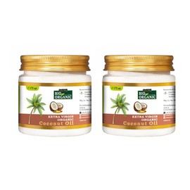 INDUS VALLEY Bio Organic Extra Virgin Coconut Oil Set Of 2 With Natural Aroma For Hair & Skin Care (175x2 = 350ml) (Set 2)