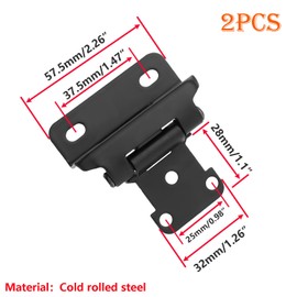 Qrity 2 PCS 1/2" Overlay Semi Partial Wrap Kitchen Cabinet Hinges, Self Closing Hinge, Cabinet Hinges for Kitchen Bathroom Cabinets Doors, Black