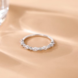 Titaniumcentral Women's Ring Slim 14K Gold-Plated Simple Eternity Cubic Zirconia Engagement Rings Wedding Rings Promise Ring, Gold-plated brass, Cubic Zirconia