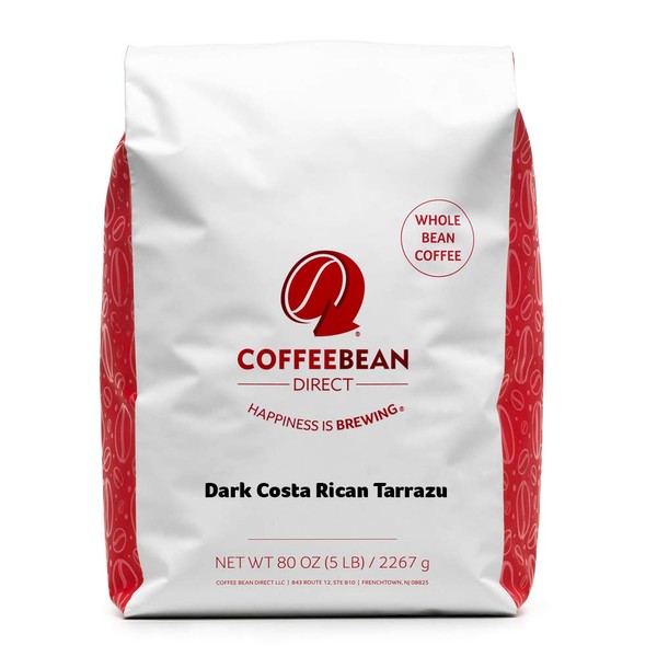 Coffee Bean Direct Dark Costa Rican Tarrazu, Whole Bean Coffee, 5 Pound Bag