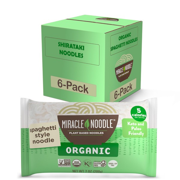 Miracle Noodle Organic Spaghetti Pasta, 7 Oz (Pack of 6),
