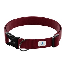 MASCRETTA Collar para Perro con diseño Ajustable de Algodón Compatible con Cualquier Correa. Collar para Razas Chicas, Medianas o Grandes. Collar para Perro y Gato. Dog Collar (Rojo, M)