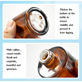 2 Pcs Empty Glass Aromatherapy Diffuser Bottles Essential Oils Containers Flower Bud Vases DIY Replacement Aromatherapy Diffuser Crafts Perfect for Home Fragrance Bathroom Decoration(Amber)