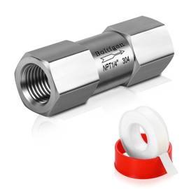 Boltigen 1/4inch NPT Female Spring Check Valve, Stainless Steel 304 One Way No Return Check Valve, Air Compressor Backflow Prevention, Inline Poppet Check Valve for Horizontal, Vertical Installation