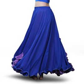 ROYAL SMEELA Chiffon Belly Dance Skirt Slit Tribal Bellydance Skirts Belly Dancer Costumes for Women Carnival Outfit Dark Blue