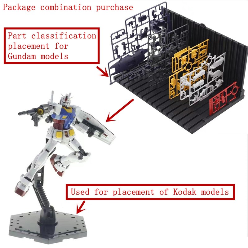 3-Pieces Gundam Model Kit Display Stand and Runner Storage System