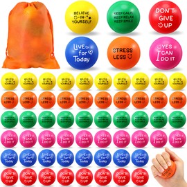 Jenaai 150 Pcs Motivational Stress Balls Bulk Motivational Stress Balls with Quotes Funny Stress Relief Ball Inspirational Anxiety Ball Small Stress Relief Toys Gifts for Kids Adults (Classic Color)