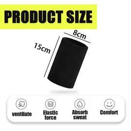 SULIUDAJI 6 Inch Sports Wristbands Elastic Cotton Sports Wristbands for Sports Pack of 2