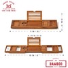 XcE Teak Bathtub Tray Expandable to 105cm with Solid Book