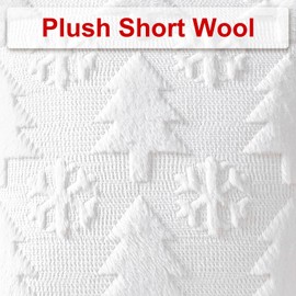 Artscope Set of 2 Xmas Soft Plush Short Wool Velvet Decorative Cushion Covers 30x30cm Square Luxury Style Throw Pillow Covers Pillow Shell for Sofa Bedroom Christmas Tree and Snowflake White