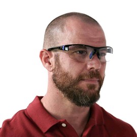 VITENZI Bifocal Safety Glasses with Readers Wrap Around Sport Magnifying Safety Reading Protective Goggles Rome in Black 2.25