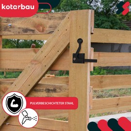 KOTARBAU® Türriegel 150 mm pulverbeschichteter Stahl Schwarz Riegelschloss Sturmhaken Torriegel Riegel Tür Bolzenriegel Gartentor Schloss Schlossriegel Schieberiegel Türschließer Gartentorfalle