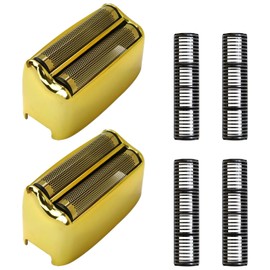New Upgraded 2 Pack Gold Shaver Replacement Foil and Cutters for BaBylis Barberology Double FXFS2 Metal shaver foil replacement