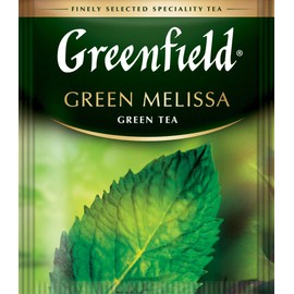 Greenfield Green Melissa Green Tea Collection Finely Selected Speciality Tea 100 Double Chamber Teabags With Tags in Foil Sachets