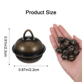 Matwsec 30 Pcs Bronze Jingle Bells, 22mm Vintage Mini Bells for Crafts