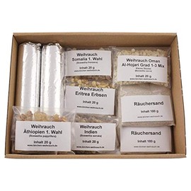 Incense Set "The Whole World of Smoking" – 9 Pieces – 20 g Each (approx. 33 ml) of the Best Frankincense Varieties from All Over the World – Accessories and Smoking Instructions – in Gift Box with