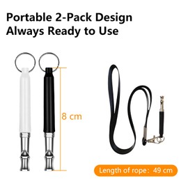 NEWHE 2 Pieces Ultrasonic Dog Whistle High Frequency Silent & Dog Whistle Rütter Recall - Durable Dog Whistles for Effective Dog Training, Dog Whistle Recall with Lanyard