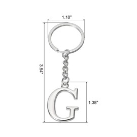 PATIKIL Initial Letter Keychain, Letter G Key Chain DIY Pendant Key Ring Bag Backpack Decor for Men Women Party Gifts Favors, Silver