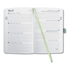 SIGEL J4353 Jolie Weekly planner 2024, Green Monstera, 13,5 x 20,3 cm, hardcover, 174 pages, light Green, Black