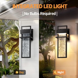 MYHXQ 15'' Outdoor Wall Lights 2 Packs, 3000K Integrated LED Outdoor Sconce