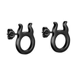 Beautlace Taurus Stud Earrings Constellation Astrology Black Gun Plated Horoscope Zodiac Little Ear Stud for Women Men Teen Jewelry Gift KE0068J-K