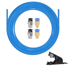 PTFE Teflon tubing 16.5ft 5m with Cutter&Connect, 2mm ID X 4mm OD 3D Printer Hose, Food Grade High Temperature Tube Pipe for Most 1.75mm Filament PLA ABS 3D Printer(Blue)
