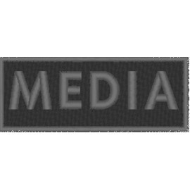 Velcro MEDIA  Patch W/ VELCRO® Brand FastenerEmblem Gray