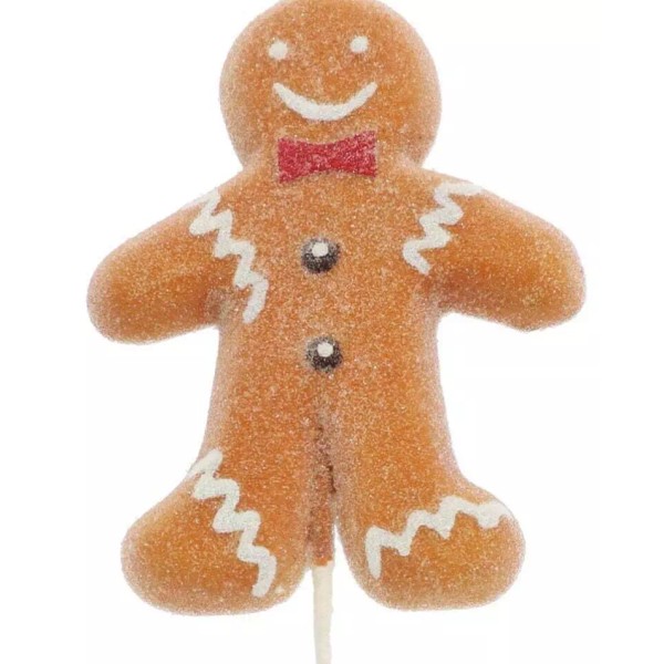 Set of 2 - Sugared Gingerbread Picks Gingerbread Girl Gingerbread