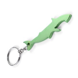 Komonee Shark Green Bottle Opener Key Chain Metal Sea Life Key Ring Novelty Animal Keychain Keyring