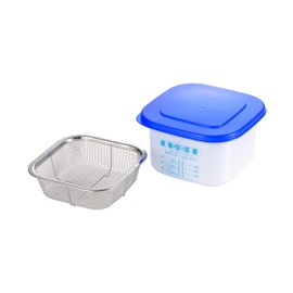 Yoshikawa 918848 Fermented Cafeteria, Drainer Yogurt Pot, Gift Wrapping, Blue, Made in Japan
