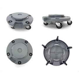 Trash Can Dolly | Heavy-Duty Plastic | 5 Casters | Foot Stabilizer | 460 Lb. Capacity