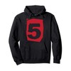 Large Color Red Maroon Number 5 Five Pullover Hoodie