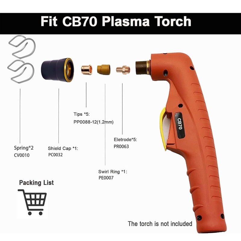 Plasma Cutter Consumable Kit for Eastwood Versa-Cut 60 Torch Trafimet