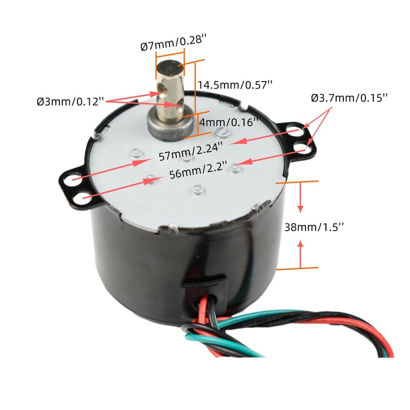CHANCS 50KTYZ Geared Motor AC 220V 2.5RPM CW/CCW Torque 25