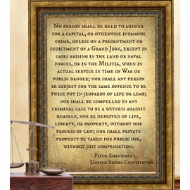 Fifth Amendment 5th amendment United States Constitution art Life Liberty Property Attorney Lawyers Legal American USA US History Teachers Back to School Poster Law School Civil Rights Art