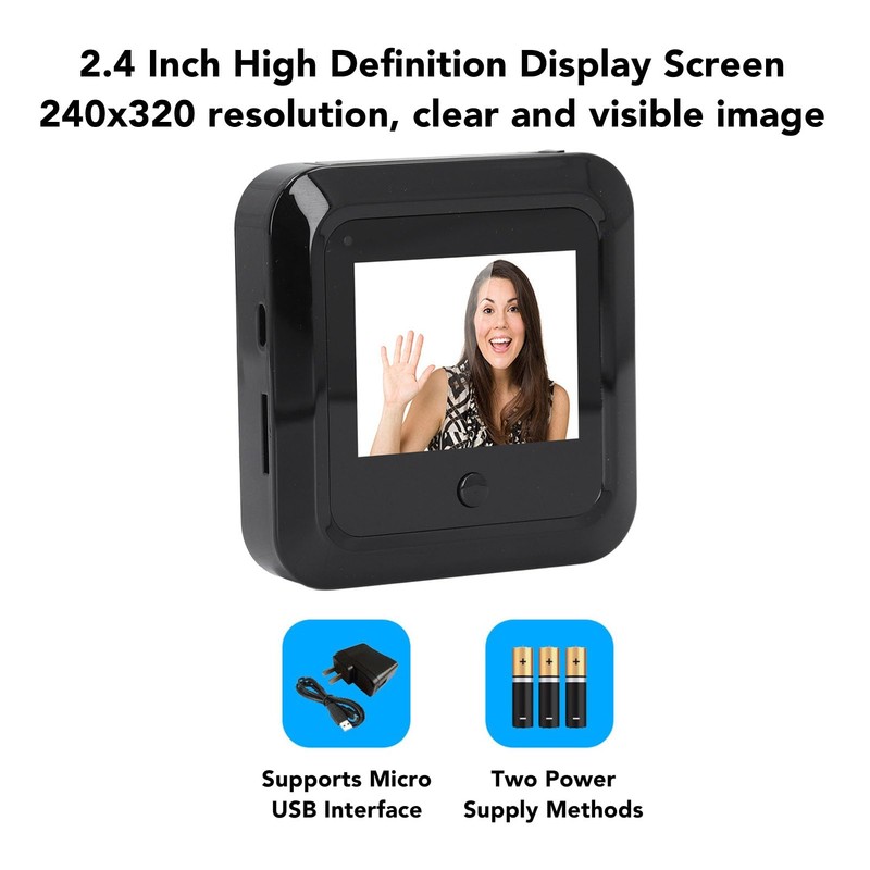 Digital Door Viewer, 2.4in Screen Monitor 0.3MP Camera 120 Degree