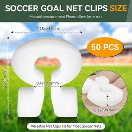 Soccer Net Clips for Goal, Durable Nylon Soccer Goal Net Clips, Soccer Goal Clips Fit for Most Goal Net Systems Games Playgrounds, Football Net Clips for Soccer Net Accessories 50 PCS